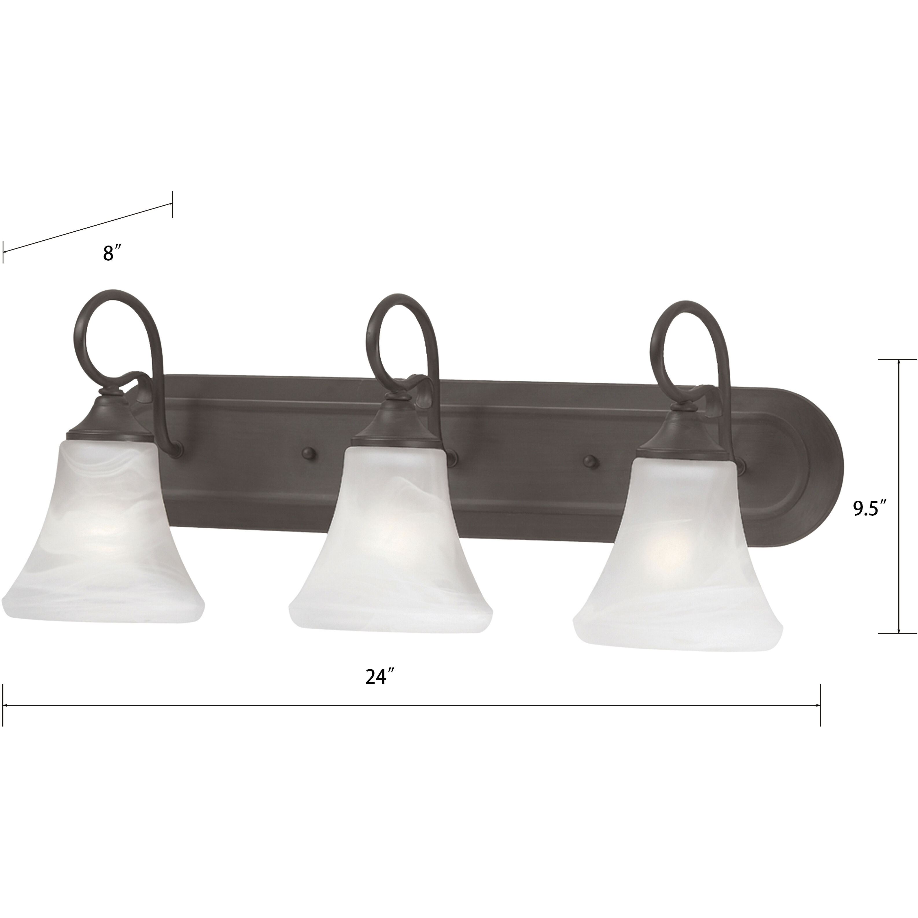 Elipse 3 Light 24 inch Painted Bronze Vanity Light Wall Light