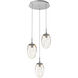 Meteo LED LED Classic Silver Chandelier Ceiling Light, Round Multi-Pendant