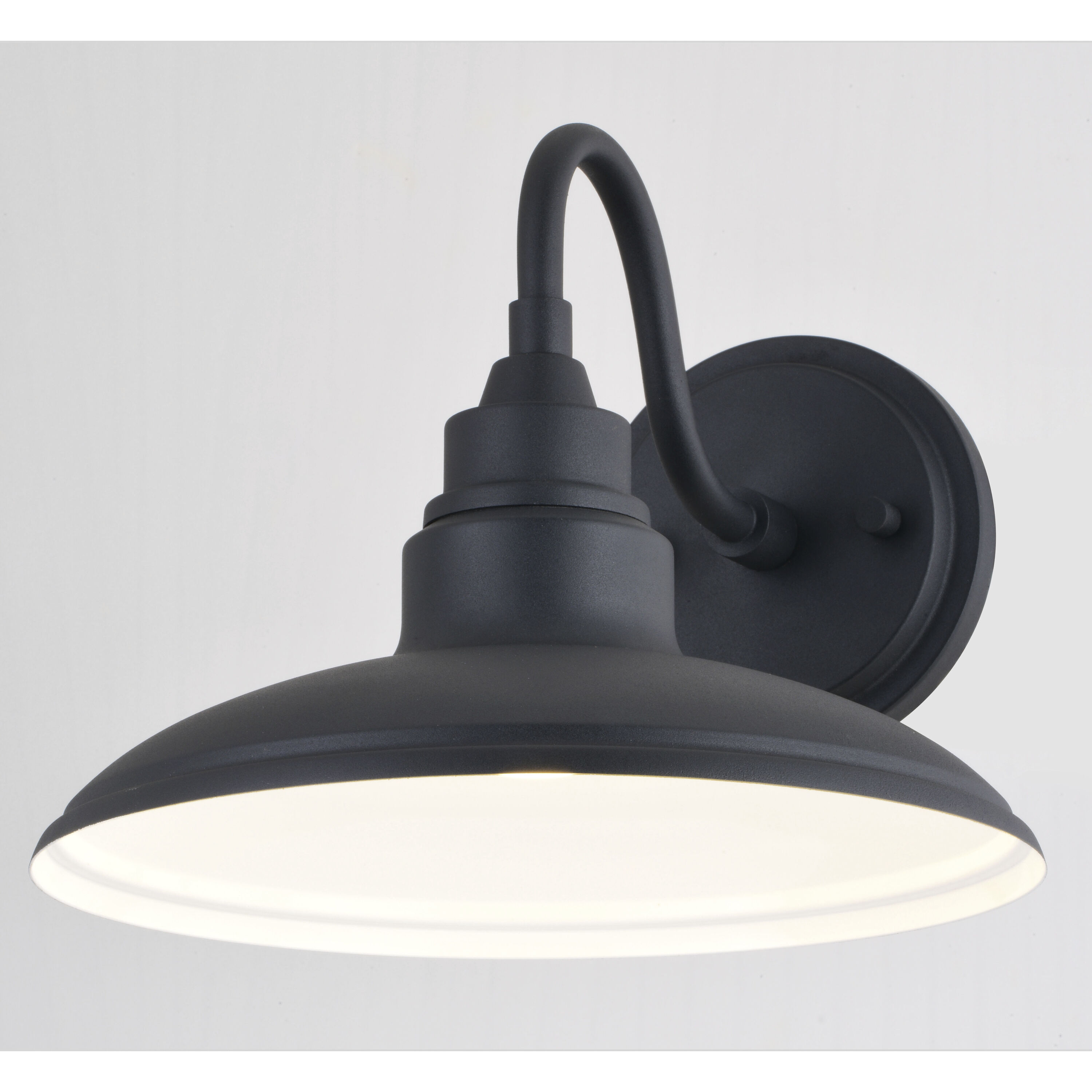 Tucson LED 8 inch Textured Black and Glossy White Outdoor Wall