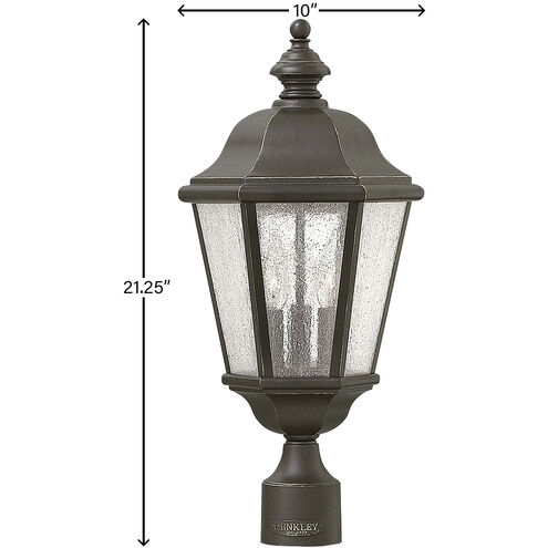 Estate Series Edgewater 3 Light 21.25 inch Oil Rubbed Bronze Outdoor Post Mount Lantern in Non-LED