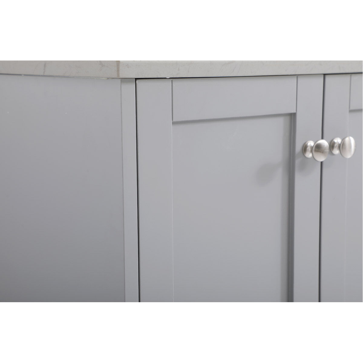 Sommerville 60 X 22 X 34 inch Grey and Brushed Nickel with Calacatta Quartz Vanity Sink Set