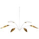 Yuriko 6 Light 66.75 inch Gesso White and Contemporary Gold Leaf Chandelier Ceiling Light