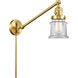 Small Canton 35 inch 60.00 watt Satin Gold Swing Arm Wall Light, Franklin Restoration