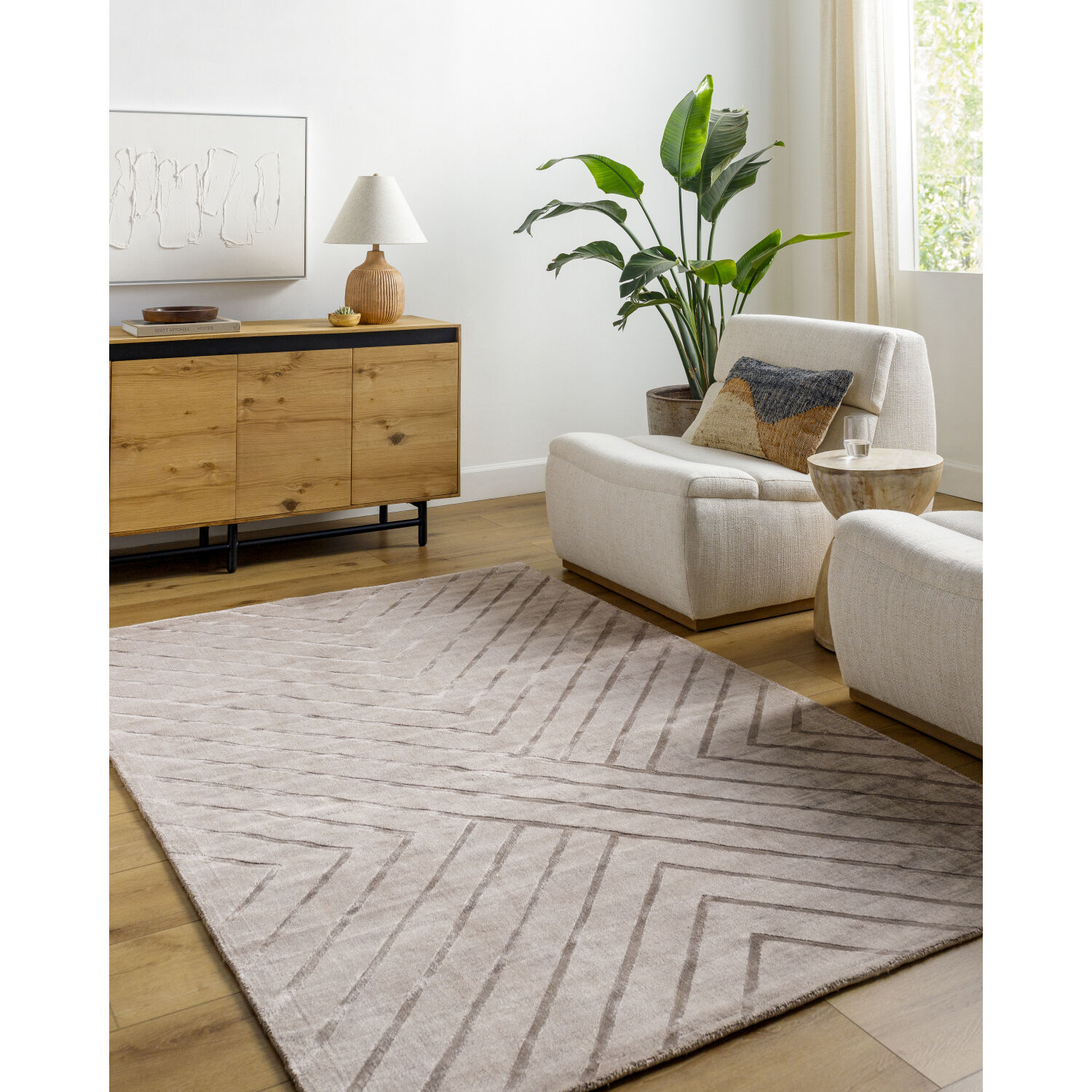 Pier 90 X 60 inch Ash / Light Silver / Warm Grey / Khaki / Prairie Dust Handmade Rug in 5 x 8