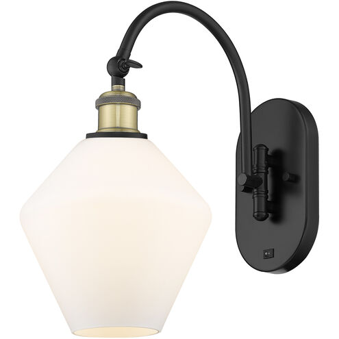 Ballston Cindyrella LED 8 inch Black Antique Brass Sconce Wall Light in Matte White Glass