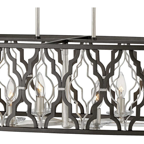 Portico LED 42 inch Glacial with Metallic Matte Bronze Indoor Linear Chandelier Ceiling Light, Oval