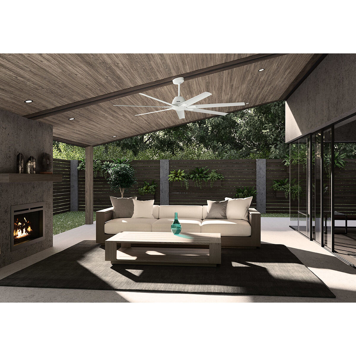Downtown 72 inch Matte White Outdoor Ceiling Fan