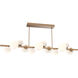 Gaia LED 72 inch Novel Brass Chandelier Ceiling Light in 2700K LED, White, Twisted Branch