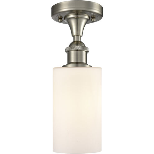 Ballston Clymer LED 3.88 inch Brushed Satin Nickel Semi-Flush Mount Ceiling Light in Matte White Glass, Ballston