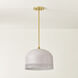 Liba 1 Light 15 inch Aged Brass/Soft Peignoir Pendant Ceiling Light