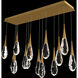 Beyond Hibiscus LED 40 inch Aged Brass Multi-Light Pendant Ceiling Light, Linear Canopy