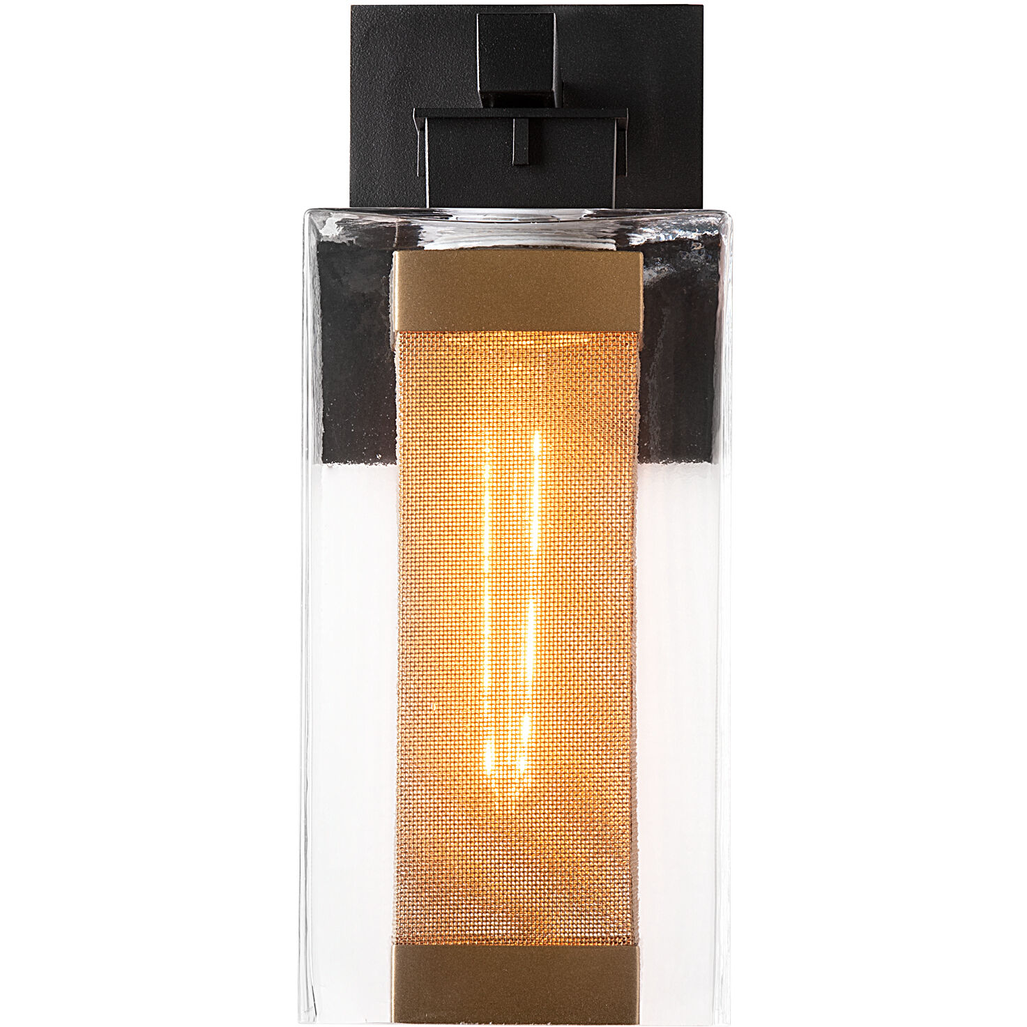 Polaris 1 Light 13.9 inch Coastal Black and Coastal Gold Outdoor Sconce in Coastal Black/Coastal Gold, Medium