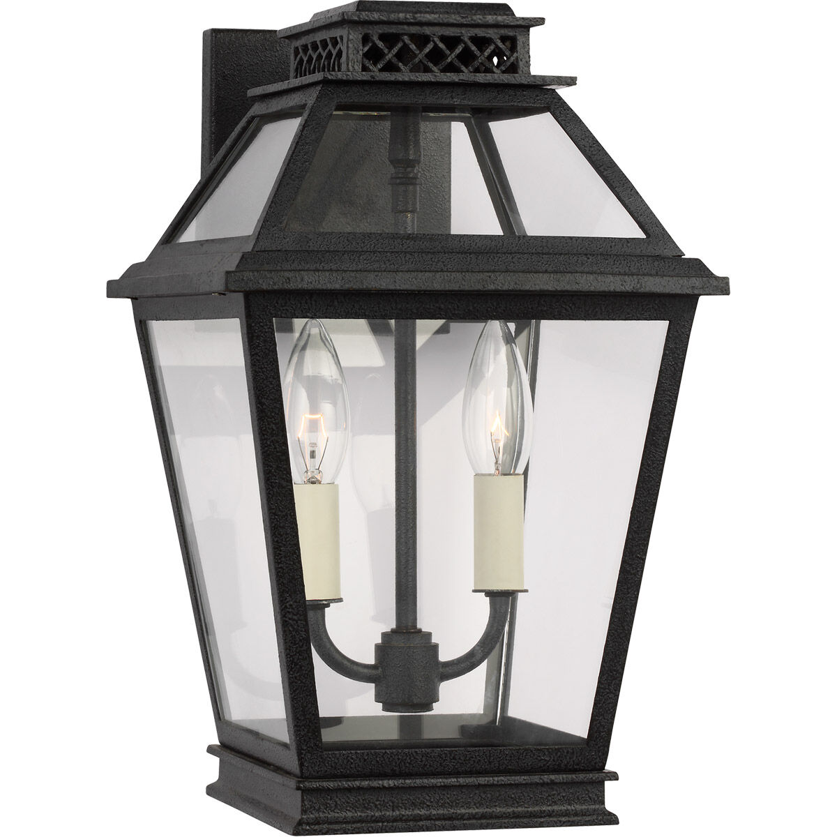 C&M by Chapman & Myers Falmouth 2 Light 13.75 inch Dark Weathered Zinc Outdoor Wall Lantern
