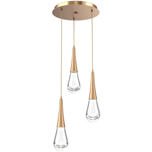 Rain Drop LED 17.4 inch Novel Brass Chandelier Ceiling Light in 2700K LED, Multi-Port