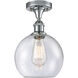 Ballston Athens LED 8 inch Polished Chrome Semi-Flush Mount Ceiling Light in Seedy Glass, Ballston