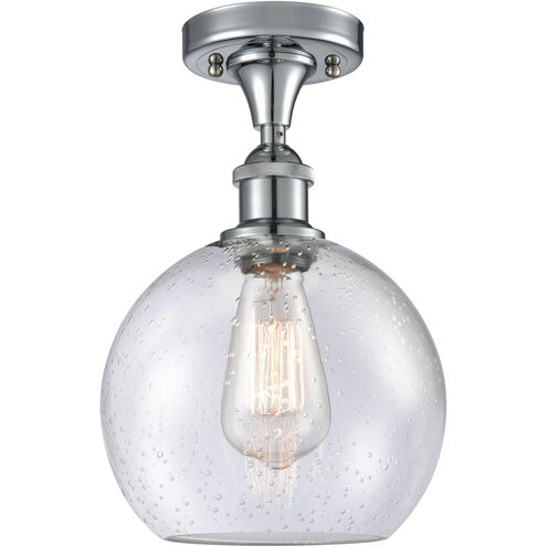 Ballston Athens LED 8 inch Polished Chrome Semi-Flush Mount Ceiling Light in Seedy Glass, Ballston