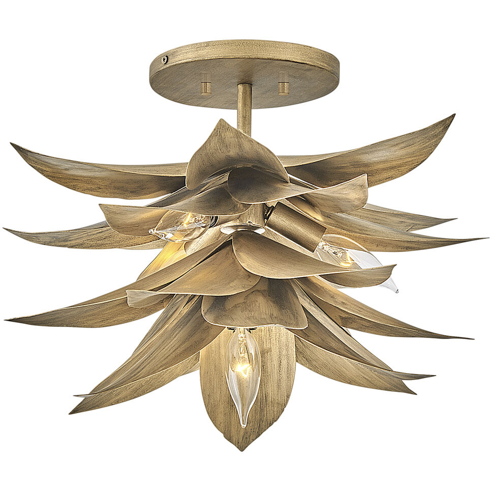 Agave LED 16 inch Burnished Gold Pendant Ceiling Light, Flush Mount