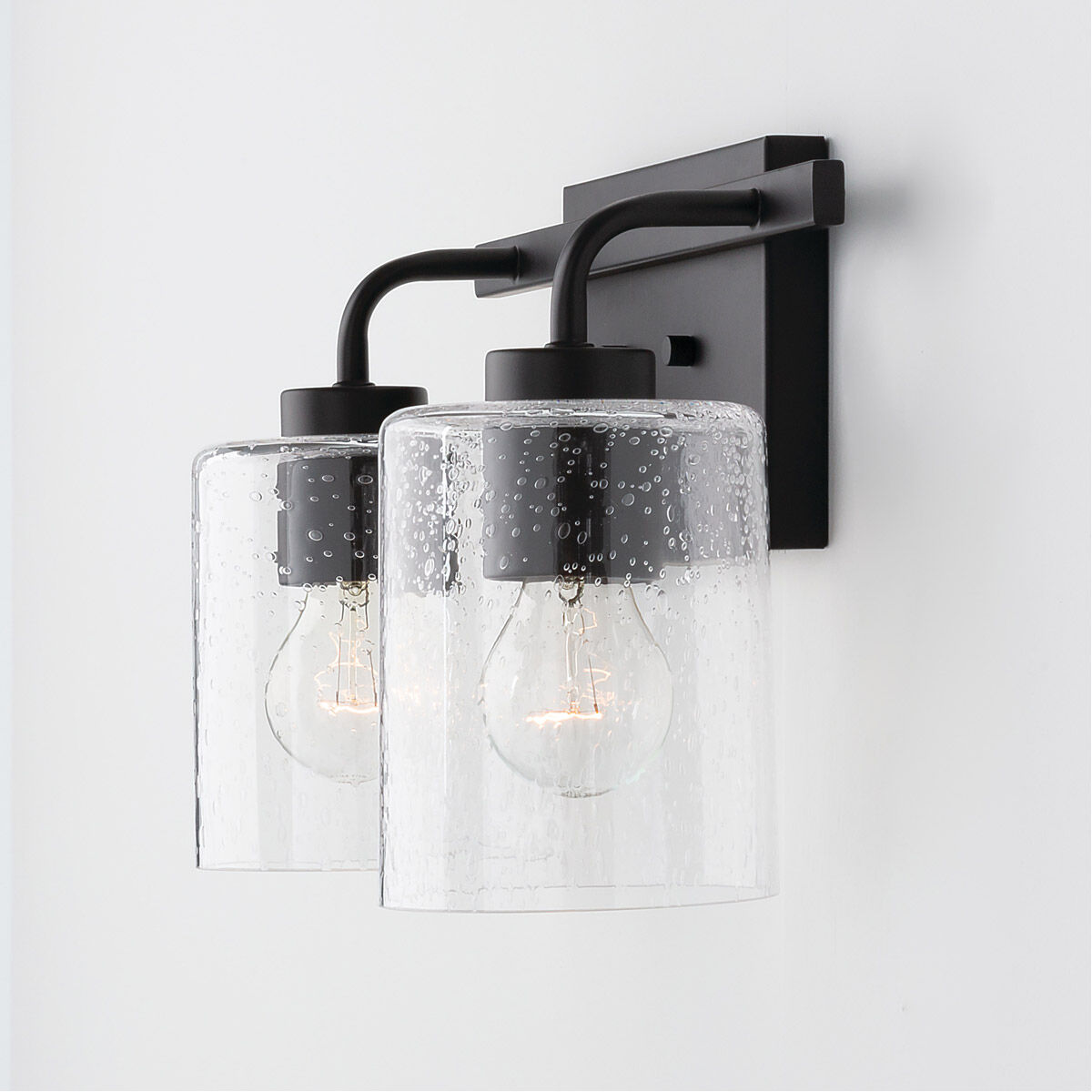 Greyson 2 Light 15 inch Matte Black Vanity Light Wall Light