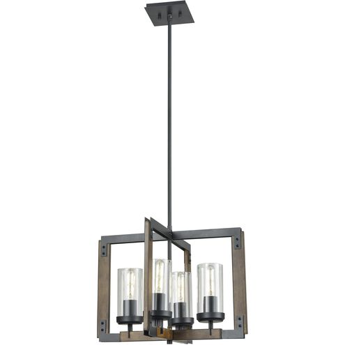 Okanagan 4 Light 18 inch Graphite and Ironwood on Metal Pendant Ceiling Light