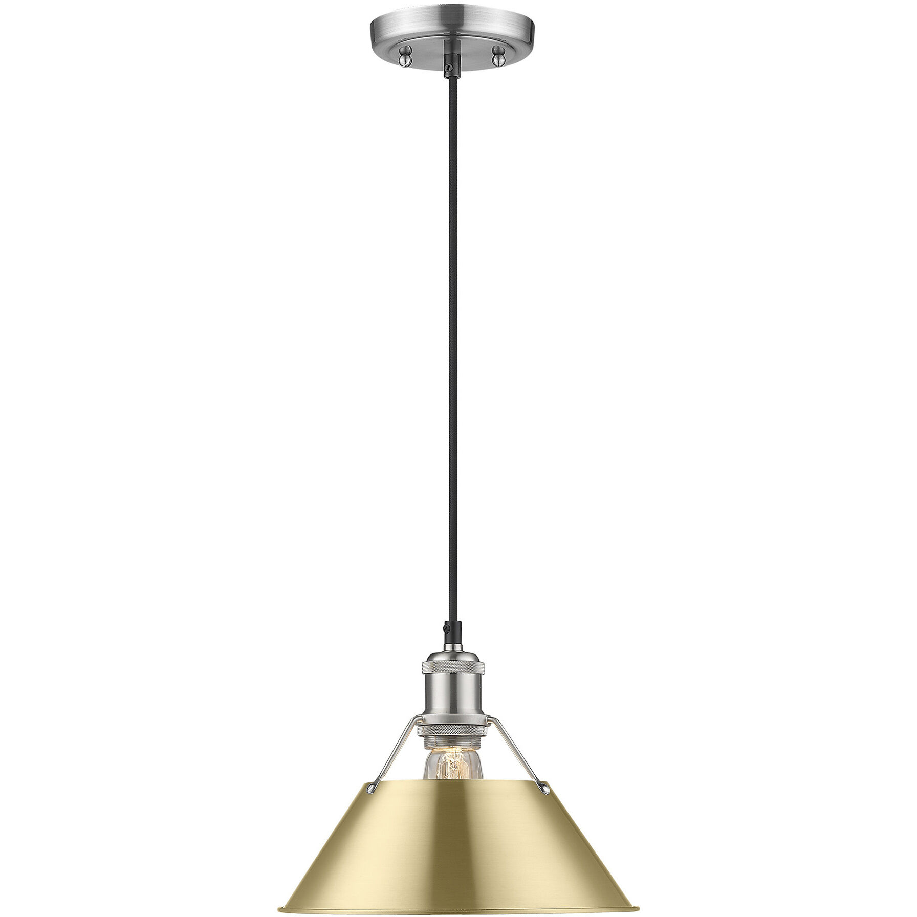 Yep Orwell Pendant Ceiling Light in Pewter, Brushed Champagne Brass