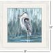Standing Still Heron Blue and Green and Teal and White Framed Art