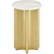 Doublet 20.25 X 13 inch White and Antique Brass Accent Tables, Set of 2