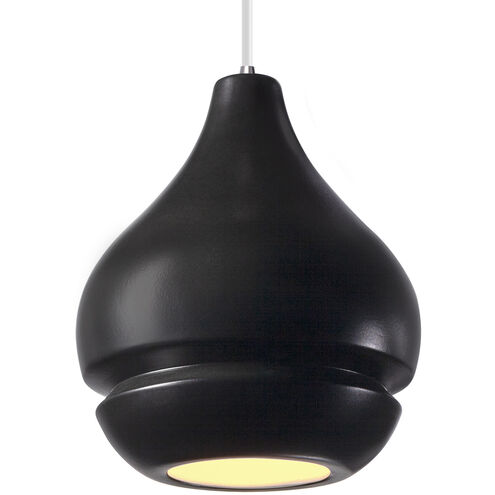 Radiance Collection 1 Light 8 inch Polished Chrome and Carbon Matte Black and White Pendant Ceiling Light