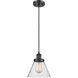 Ballston Large Cone 1 Light 8 inch Matte Black Mini Pendant Ceiling Light in Seedy Glass, Ballston