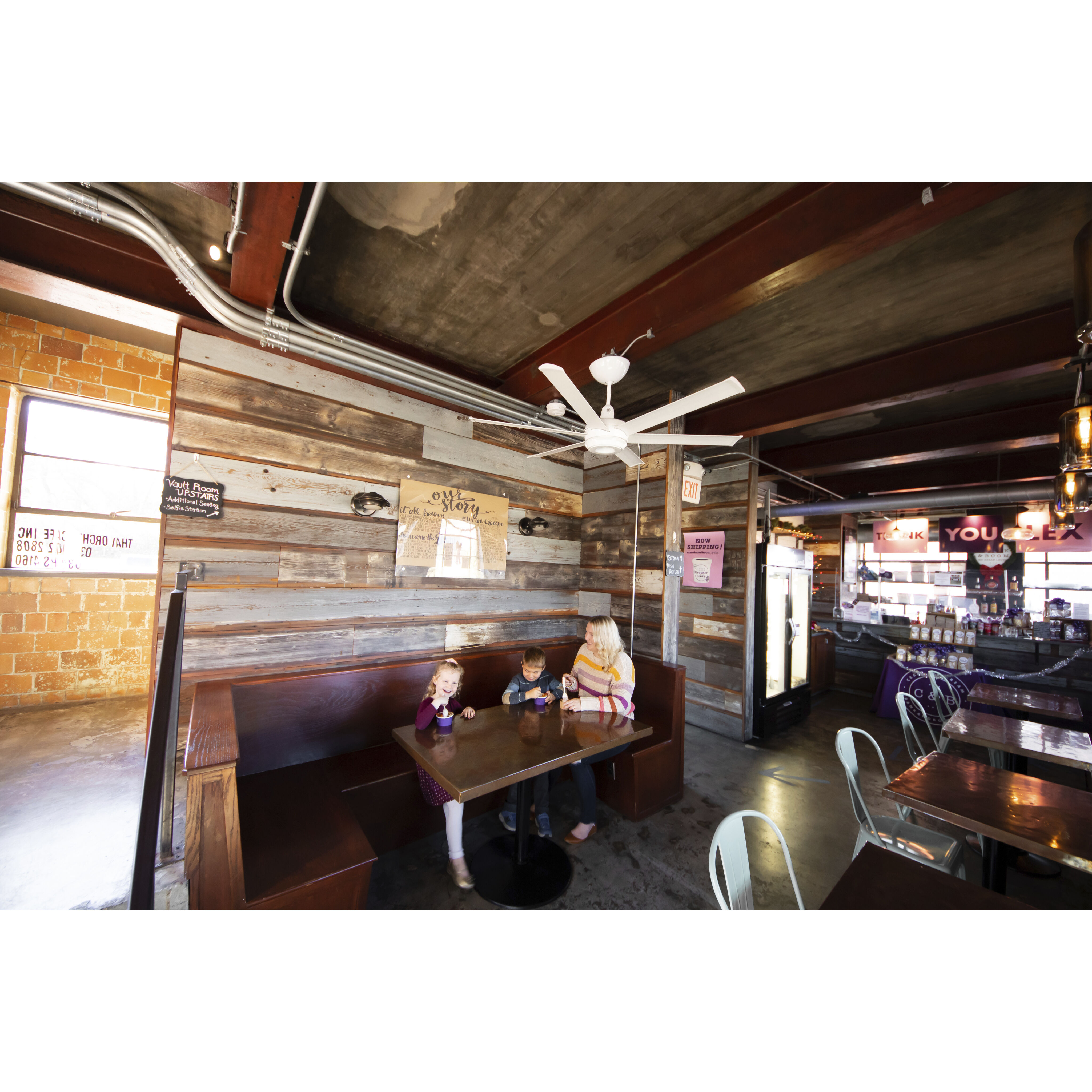 es6 84 inch White Indoor/Outdoor Ceiling Fan