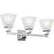 Mission 3 Light 25 inch Polished Chrome Bath Vanity Wall Light