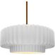 Radiance Collection - Pleated Tier Pendant Ceiling Light in Black Cord, Polished Brass, Replaceable Bulb, Gloss White, 14.5W x 5.25H, Form+Finish+Function