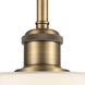 Ballston Clymer 1 Light 4 inch Brushed Brass Pendant Ceiling Light in Matte White Glass, Ballston