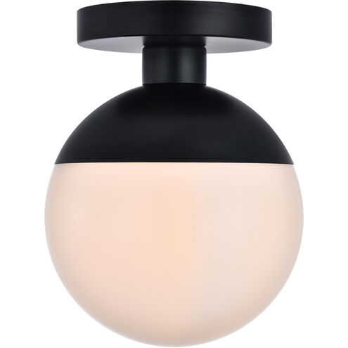 Eclipse 1 Light 8 inch Black Flush Mount Ceiling Light
