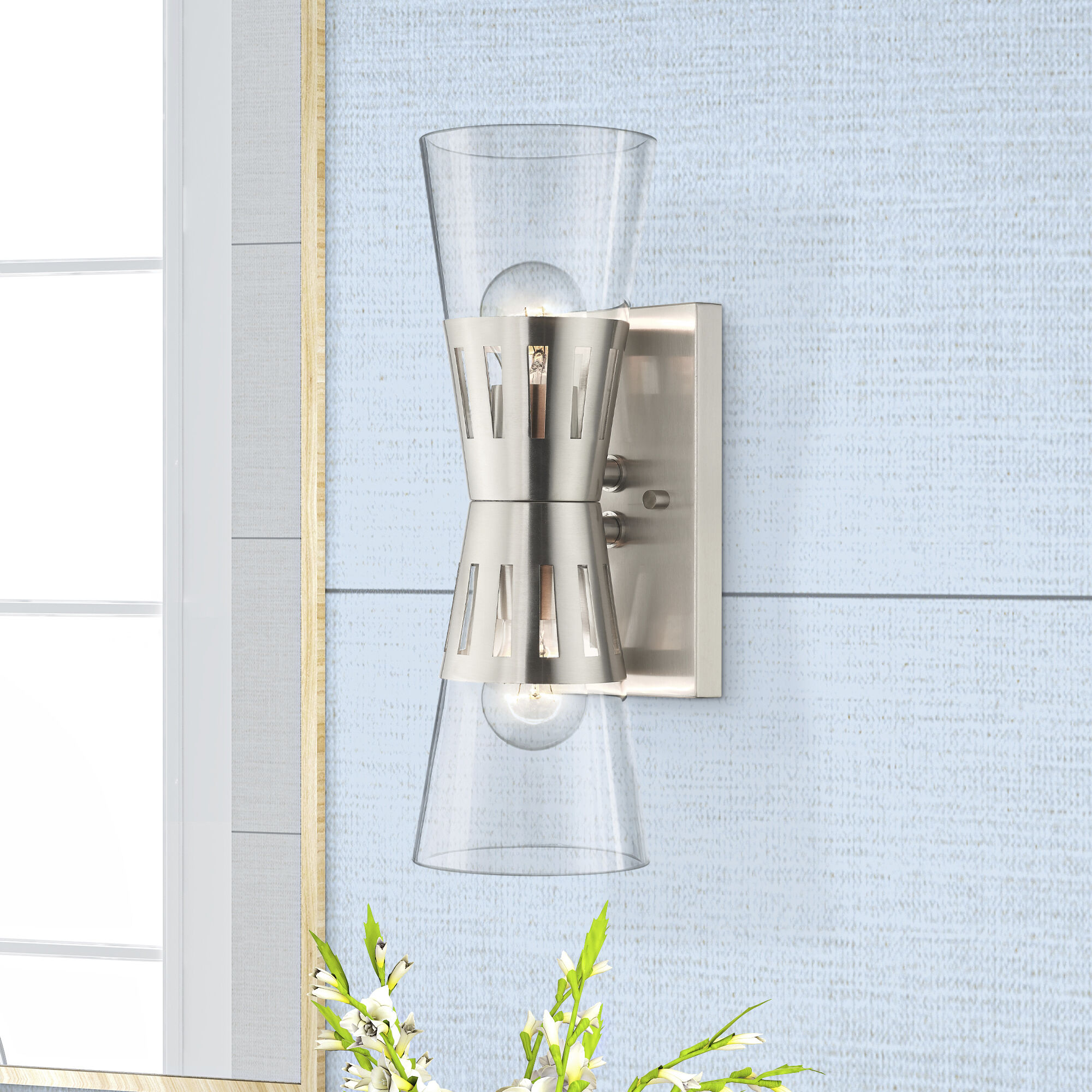 Bennington 2 Light 14.25 inch Brushed Nickel Sconce Wall Light