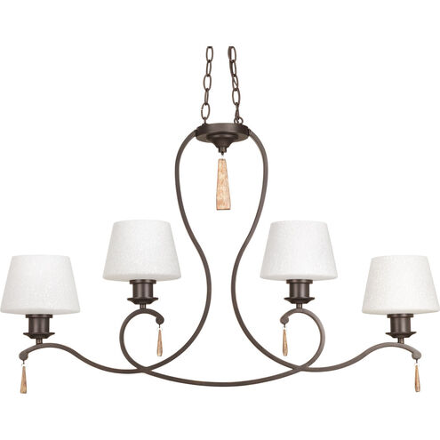 Club 4 Light 38 inch Antique Bronze Island/Linear Ceiling Light