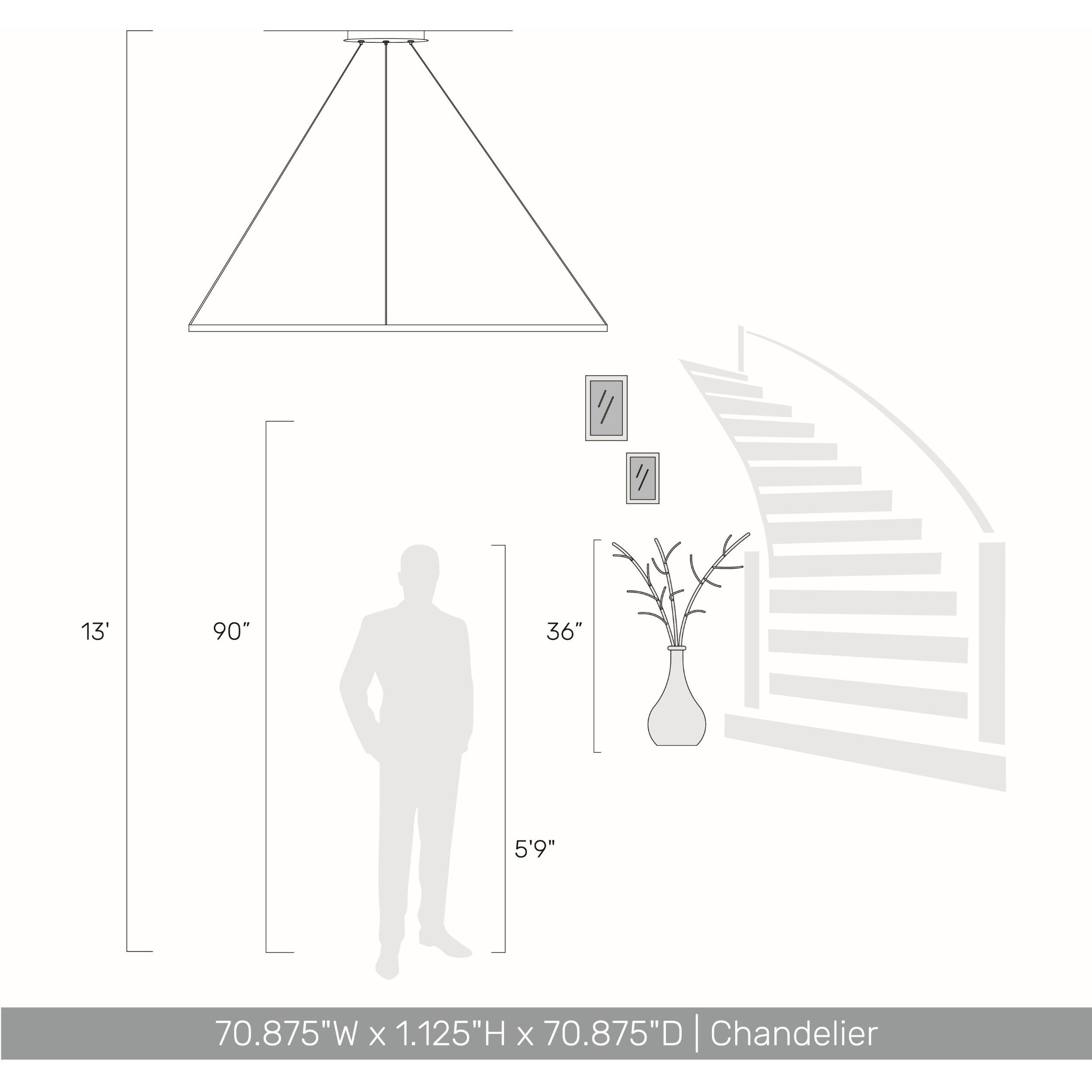 Veritas LED 70.88 inch Sand White Chandelier Ceiling Light