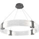 Parallel LED 32.7 inch Graphite Chandelier Ceiling Light in 3000K LED, Clear Granite, Ring