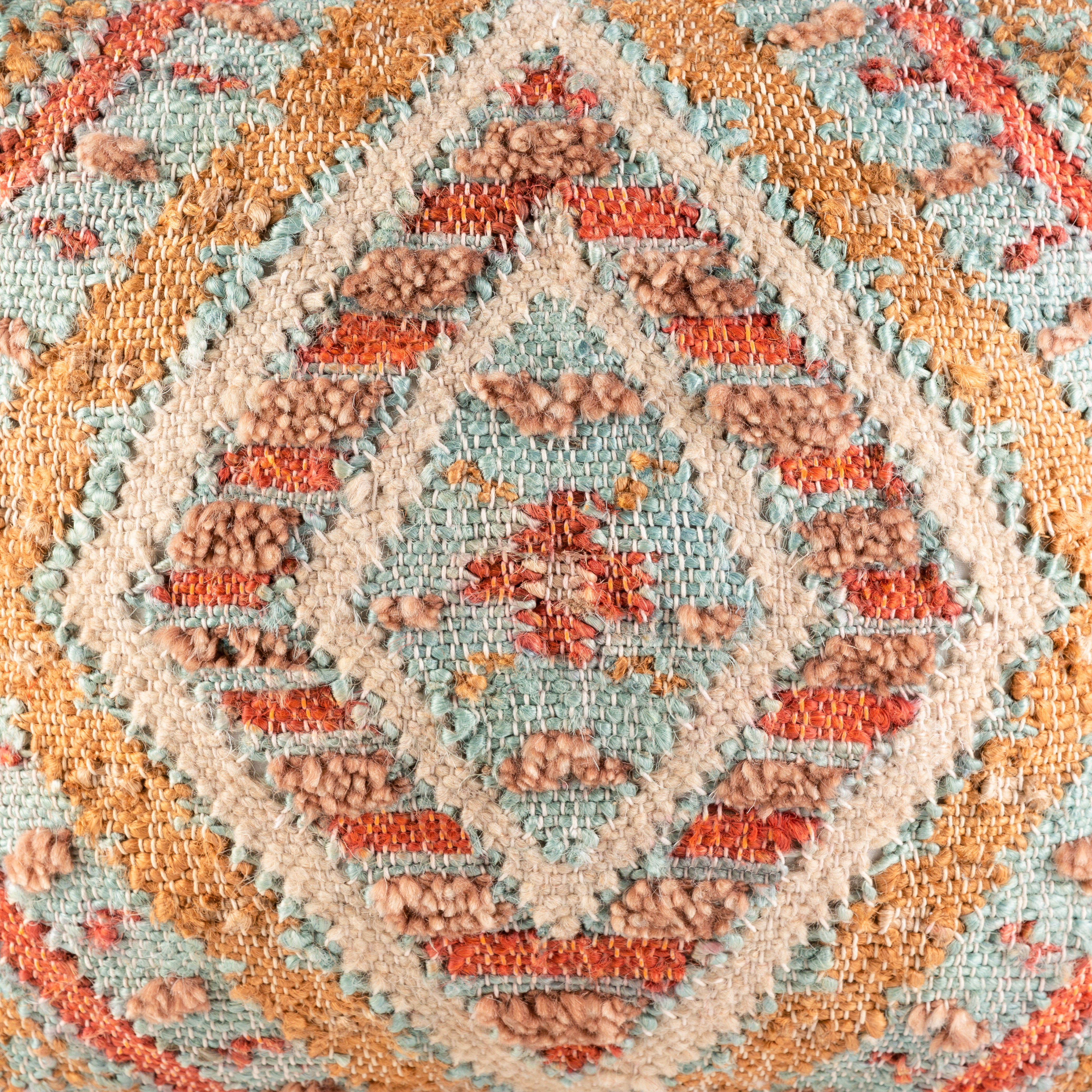 Luanda 18 inch Aqua Pouf, Cube