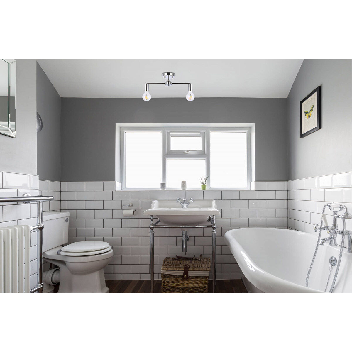 Zane 2 Light 5 inch Chrome Flush Mount Ceiling Light