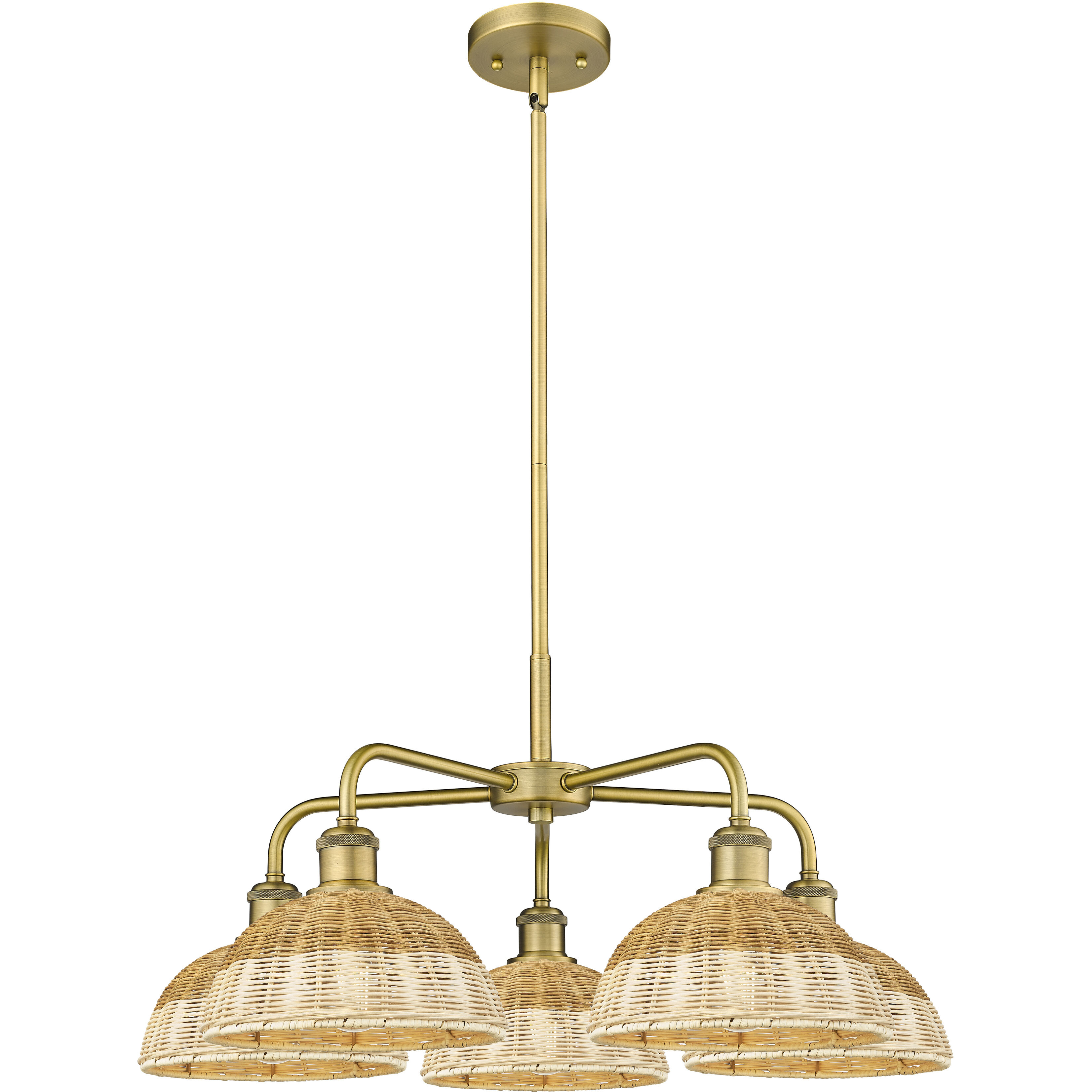 Ballston Bristol Natural II 5 Light 27.5 inch Brushed Brass Chandelier Ceiling Light