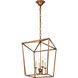 Maddox 4 Light 17 inch Vintage Gold Pendant Ceiling Light