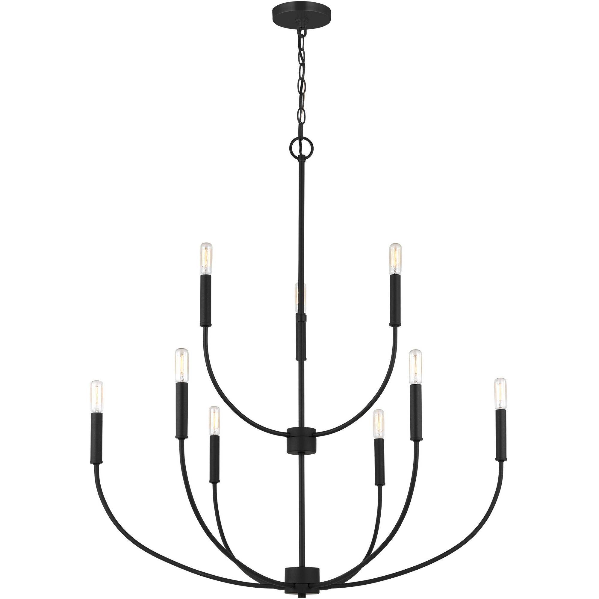 Greenwich 9 Light 32 inch Midnight Black Chandelier Ceiling Light