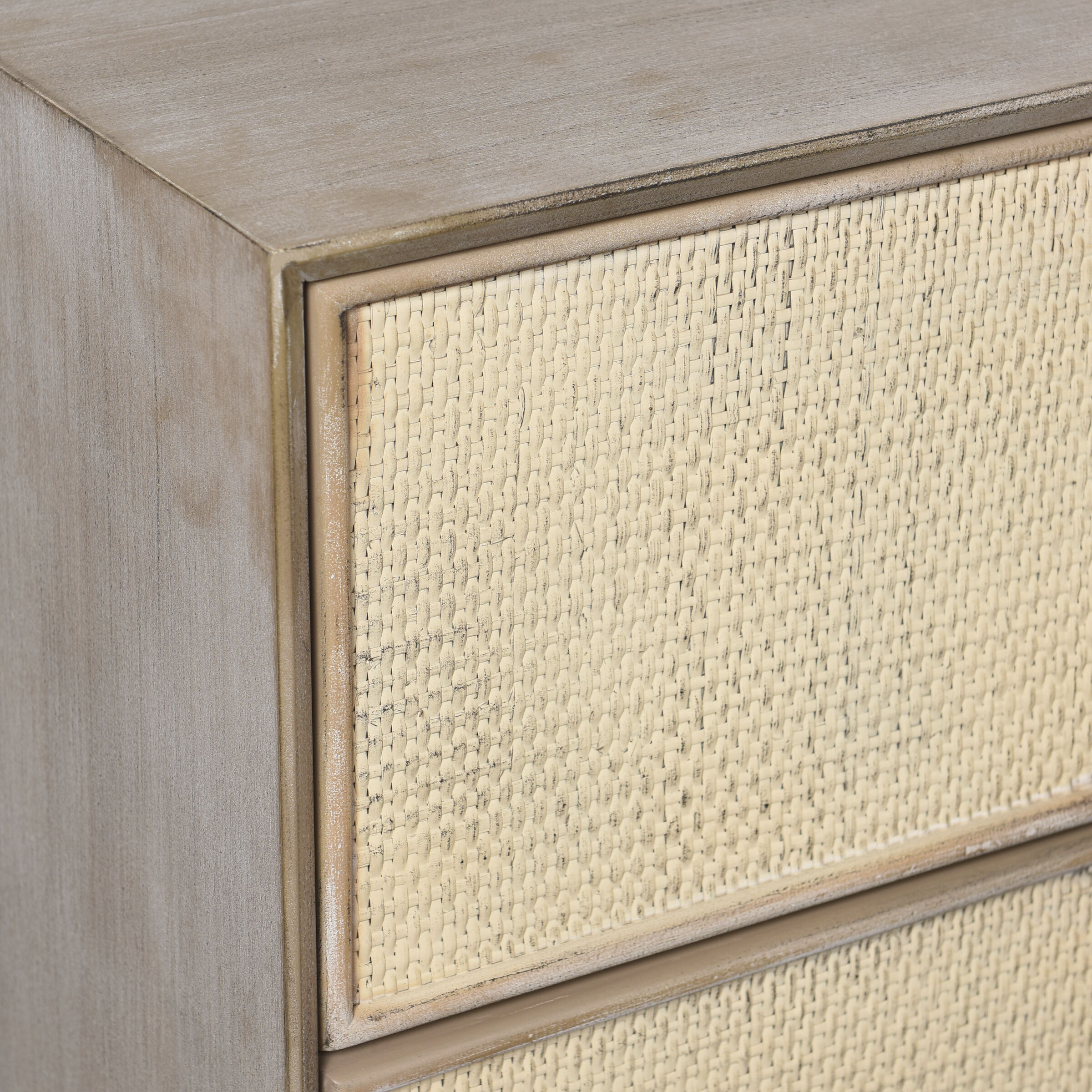 Melrose Light Bisque and White Wash and Taupe Cabinet