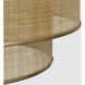 Marie Flanigan Linley LED 30 inch Soft Brass and Natural Rattan Caning Hanging Shade Ceiling Light, Extra Large