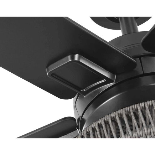 Schaal 52 inch Matte Black with Matte Black/Rustic Charcoal Blades Ceiling Fan, Progress LED