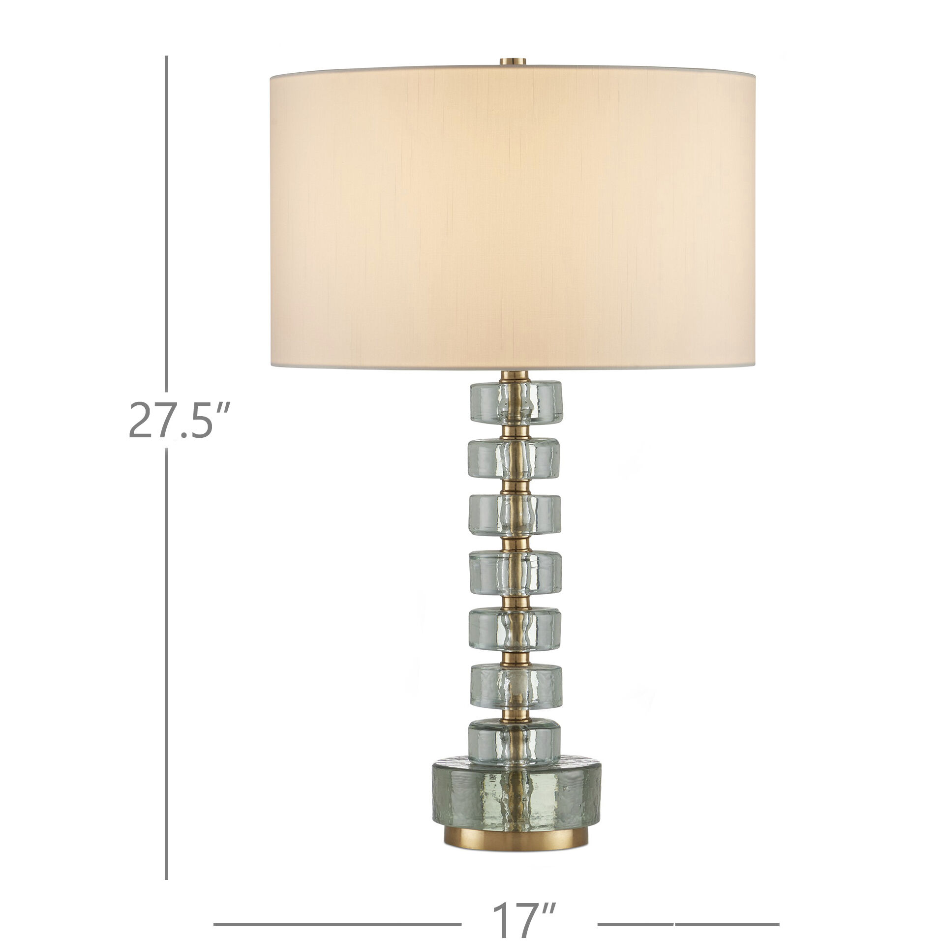 Mystras 27.5 inch 150 watt Clear/Antique Brass Table Lamp Portable Light