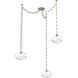 Coppa 3 Light 17 inch Beige Silver Swag Multi-Pendant Ceiling Light in Optic Rib Clear, Oval Chain
