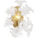Bloome Wall Sconce Wall Light in Legacy Brass, Clear Handmade Glass