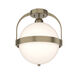 Atlas 1 Light 13.9 inch Soft Gold Semi-Flush Ceiling Light