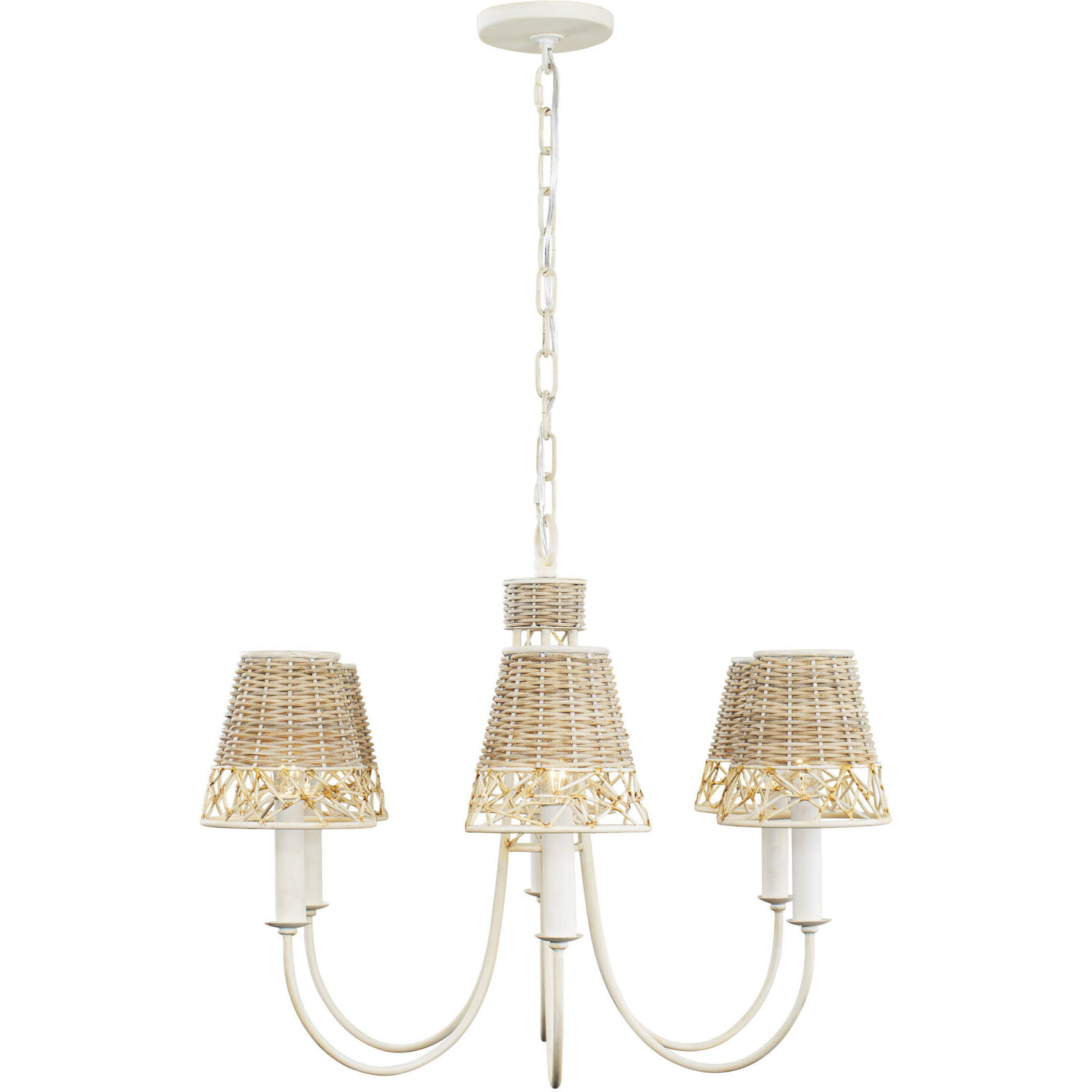 Cayman LED 26 inch Country White Chandelier Ceiling Light